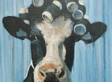 mucca con bigodini